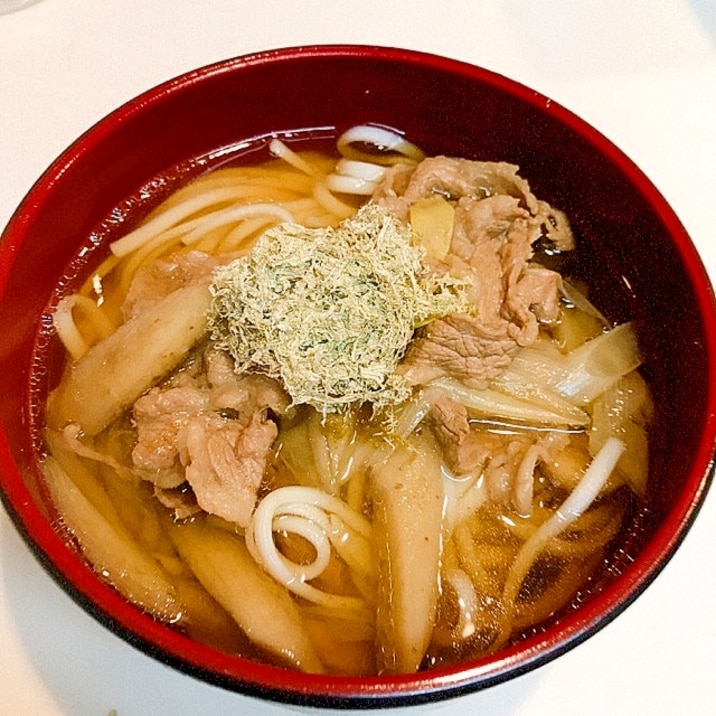 とろろ昆布で☆絶品牛肉うどん